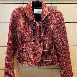 Red herringbone tweed blazer/jacket - WYETH by Todd Magill (size small)